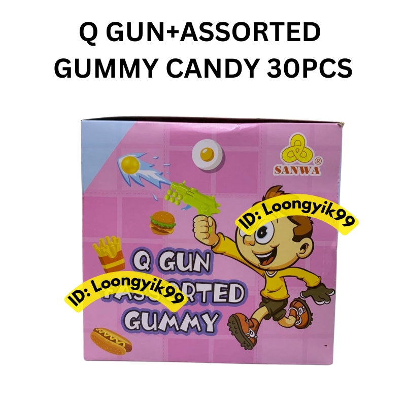 Q GUN+ASSORTED GUMMY CANDY 30PCS