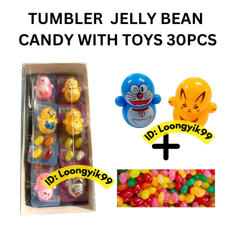 TUMBLER CANDY BEAN JELLY CANDY WITH TOYS 30PCS