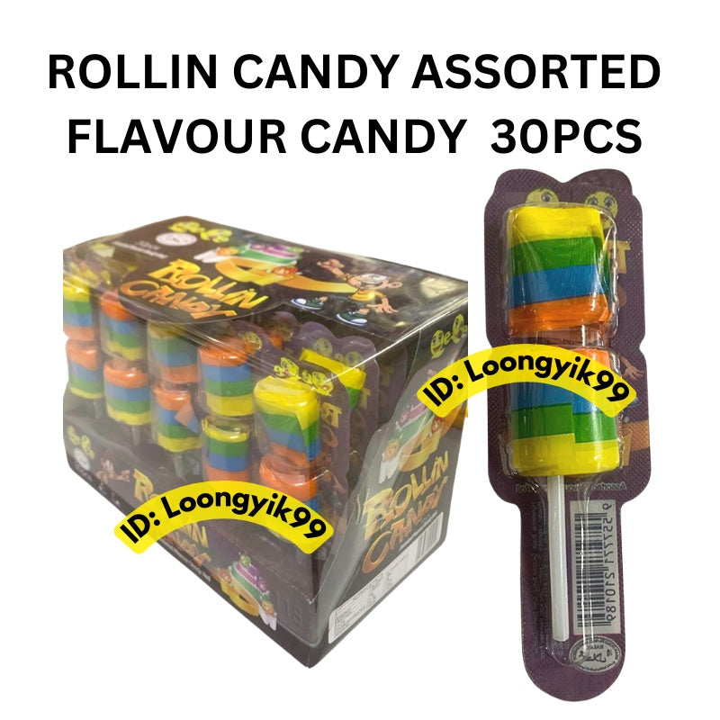 ROLLIN CANDY ASSORTED FLAVOUR CANDY ROLL 30PCS