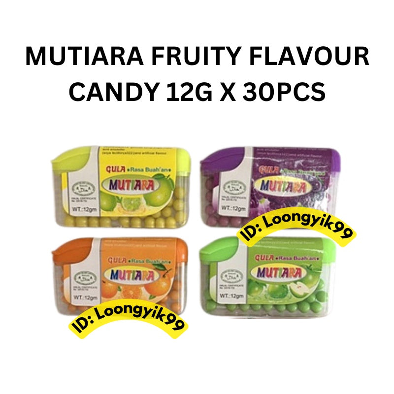 MUTIARA FRUITY FLAVOUR CANDY 12G X 30PCS