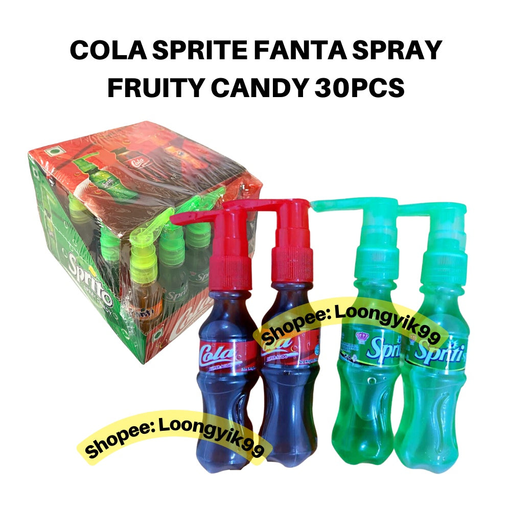 COLA SPRITE FANTA SPRAY FRUITY CANDY 30PCS