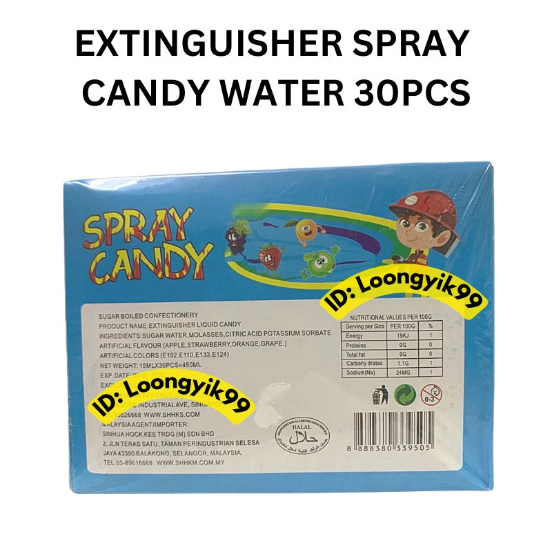 EXTINGUISHER SPRAY CANDY 30PCS FRUITY FLAVOUR JUICE