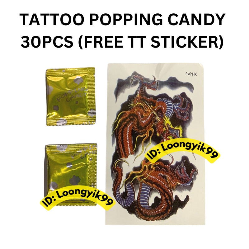 TATTOO POPPING CANDY 30PCS (FREE TATTOO STICKER)