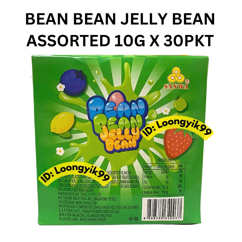 BEAN BEAN JELLY BEAN ASSORTED FLAVOUR 10G X 30PKT