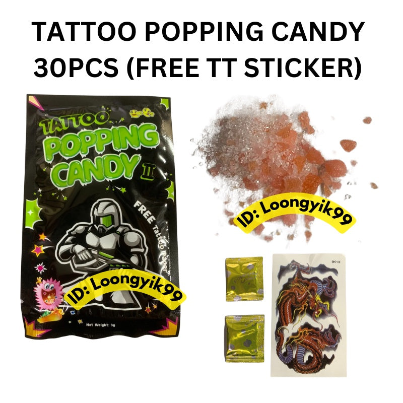 TATTOO POPPING CANDY 30PCS (FREE TATTOO STICKER)