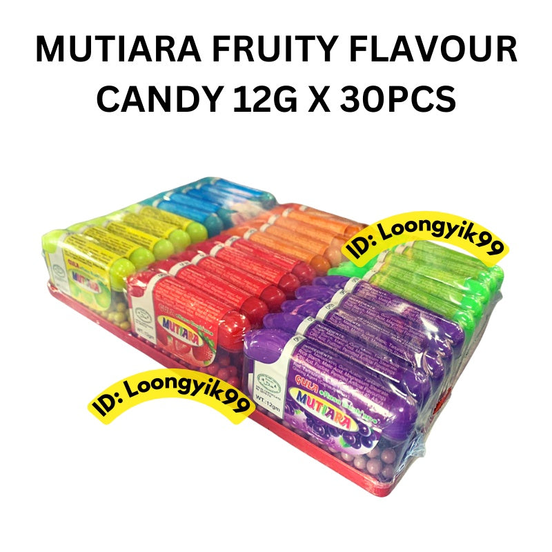 MUTIARA FRUITY FLAVOUR CANDY 12G X 30PCS