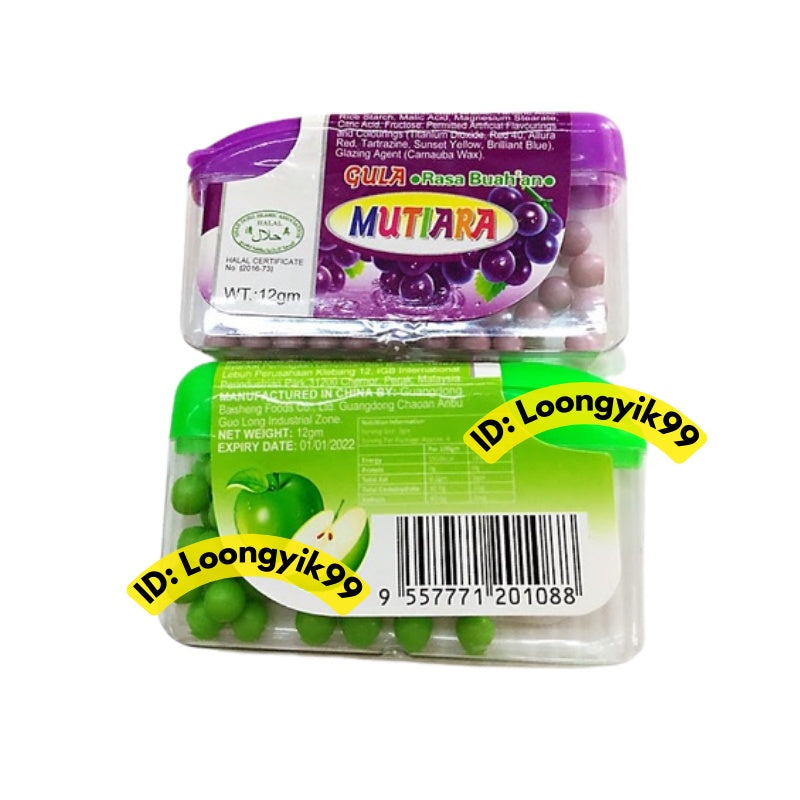 MUTIARA FRUITY FLAVOUR CANDY 12G X 30PCS