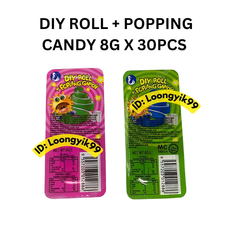 DIY ROLL + POPPING CANDY 8G X 30PCS