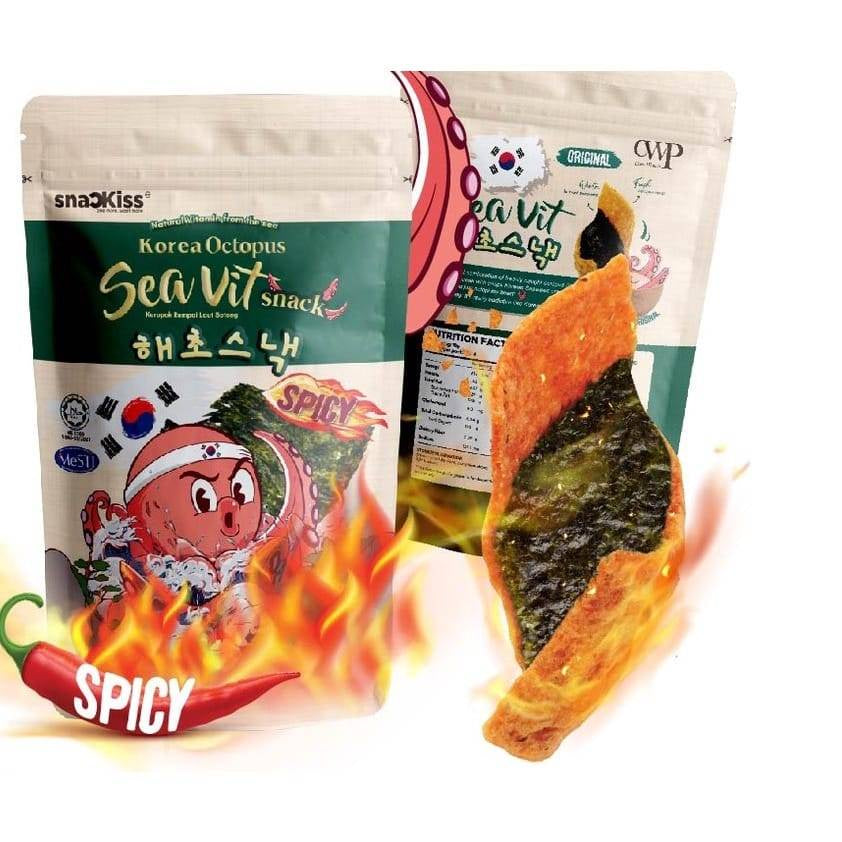 Halal🔥SEA-VIT Crunchy Korea Seaweed snack Korea Octopus Snack by Snackiss snacks Sedap