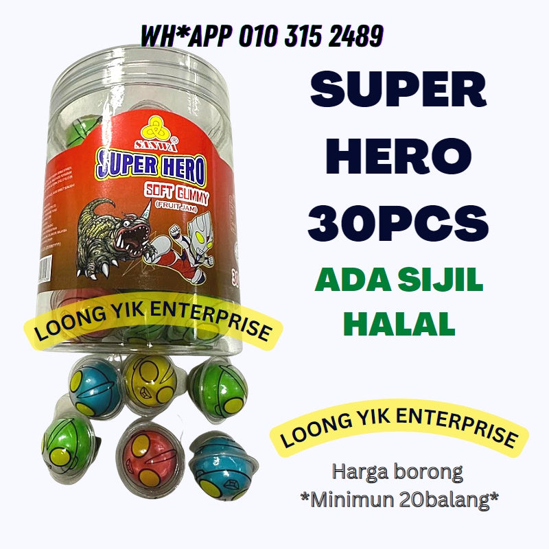 1BALANG LY / DEER DADA / SANWA 30PCS SOFT CANDY  (HARGA BORONG) FILLED JAM HALAL