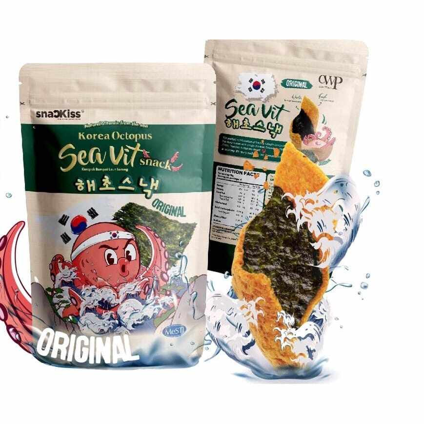 Halal🔥SEA-VIT Crunchy Korea Seaweed snack Korea Octopus Snack by Snackiss snacks Sedap