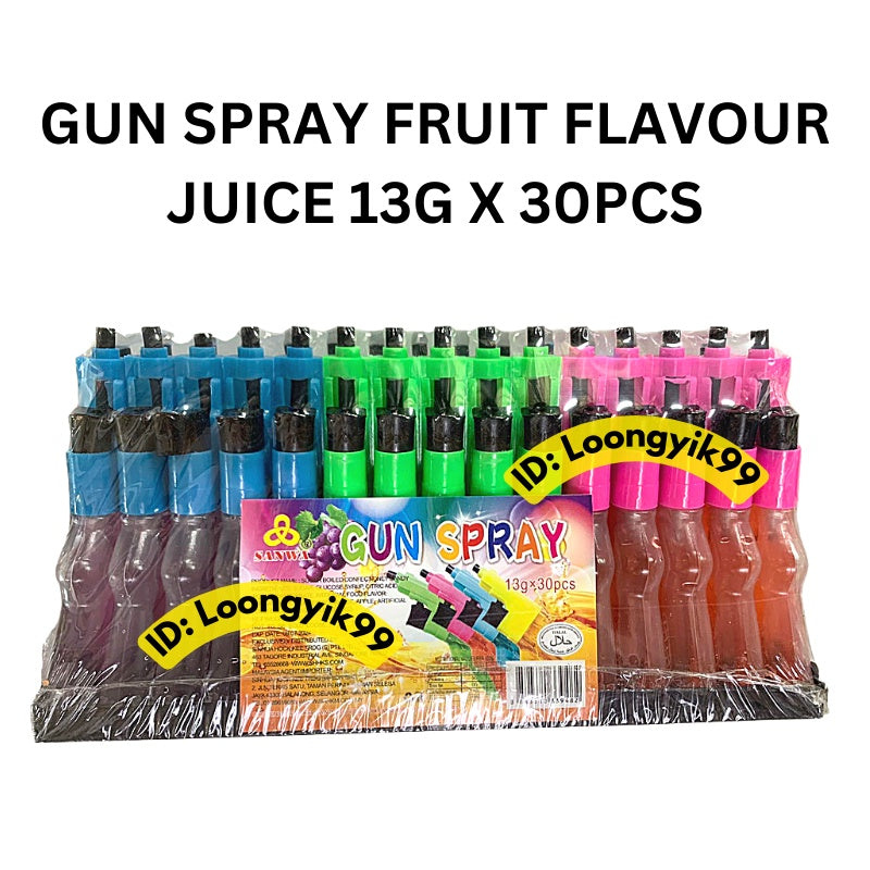 GUN SPRAY FRUIT FLAVOUR JUICE 13G X 30PCS