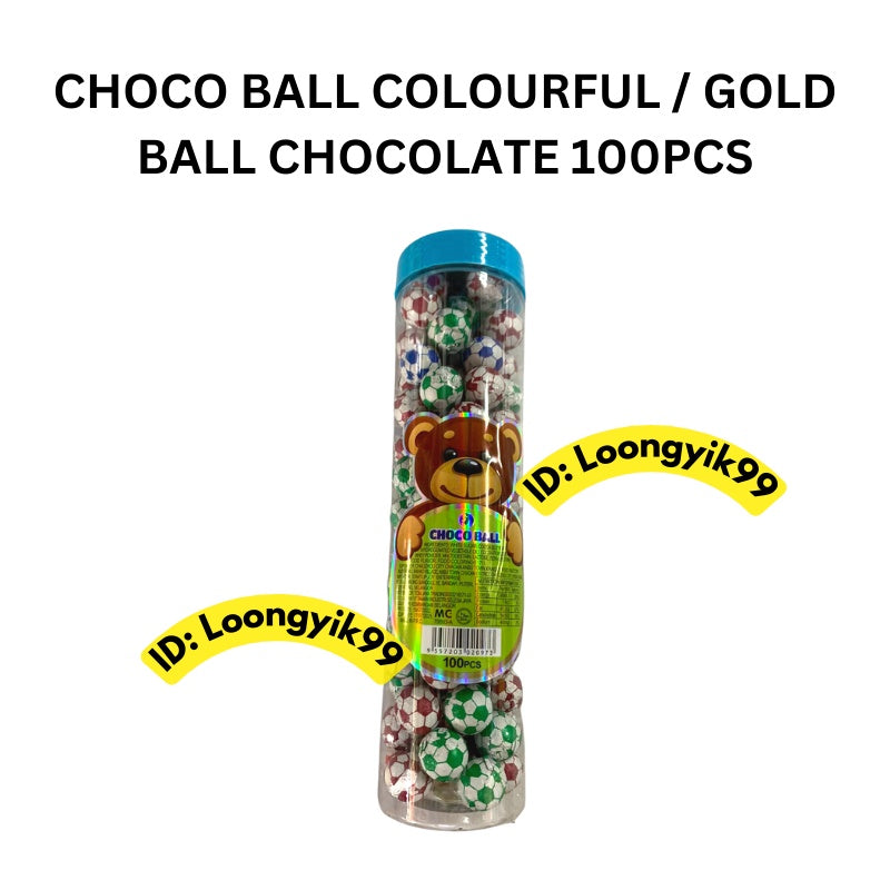 CHOCO BALL COLOURFUL / GOLD BALL CHOCOLATE 100PCS HALAL