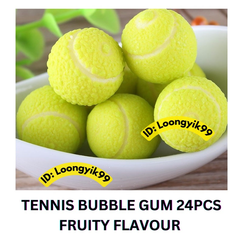 TENNIS BUBBLE GUM 24PCS FRUITY FLAVOUR HALAL