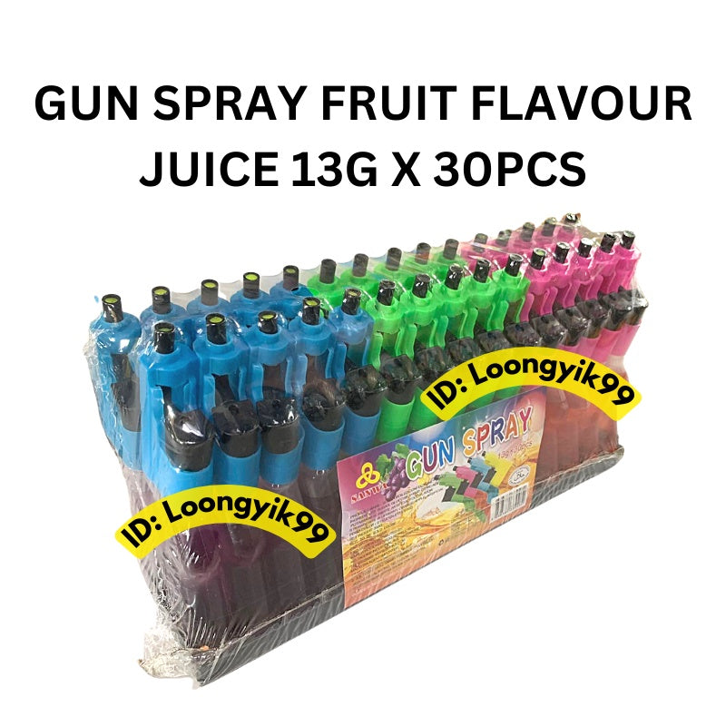 GUN SPRAY FRUIT FLAVOUR JUICE 13G X 30PCS