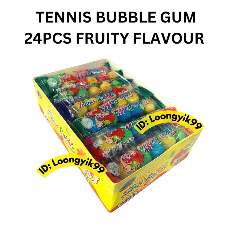 TENNIS BUBBLE GUM 24PCS FRUITY FLAVOUR HALAL