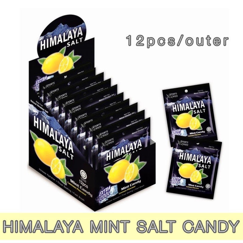 HIMALAYA SALT MINT CANDY 15G X 12PKT HALAL FRESH BREATH LEMON FLAVOUR EXTRA COOL