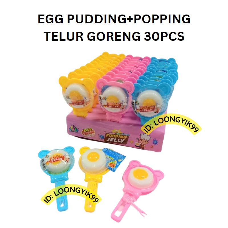 *Halal* Seahorse 30Pcs Jelly Poached Egg Shape Pudding Jelly DIY Jelly + Popping Candy (19g x 30Pcs)