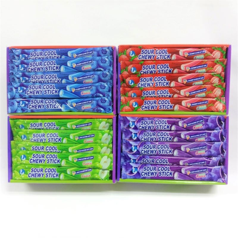 *NEW* BATANG KALI SOUR CHEWY STICK HALAL 1BOX = 30PCS Apple / Blueberry / Strawberry / Grape LOONGYIK99