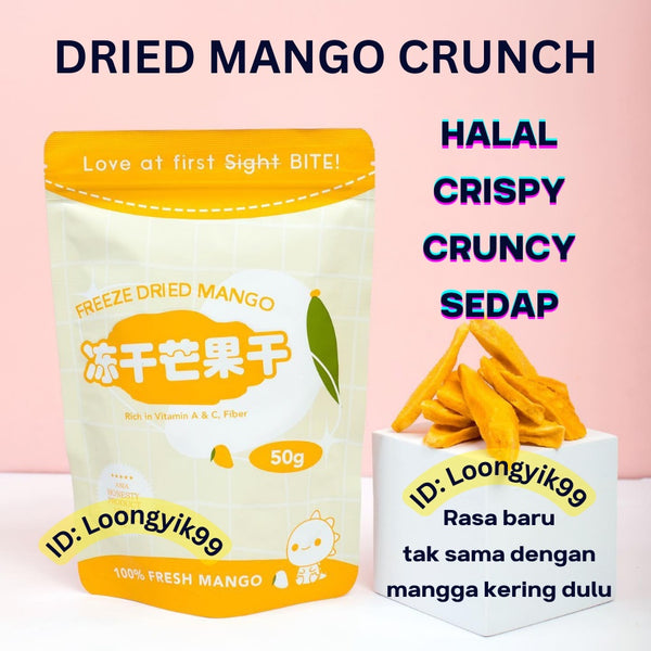 *HALAL* DRIED MANGO FREEZE DRIED MANGGA KERING LOVEBITE loongyik99 1PKT 50G