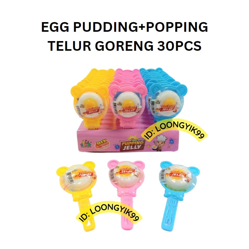 *Halal* Seahorse 30Pcs Jelly Poached Egg Shape Pudding Jelly DIY Jelly + Popping Candy (19g x 30Pcs)