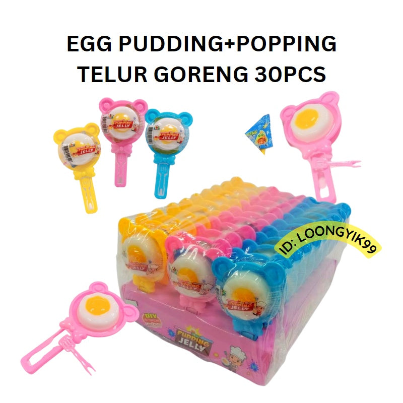 *Halal* Seahorse 30Pcs Jelly Poached Egg Shape Pudding Jelly DIY Jelly + Popping Candy (19g x 30Pcs)