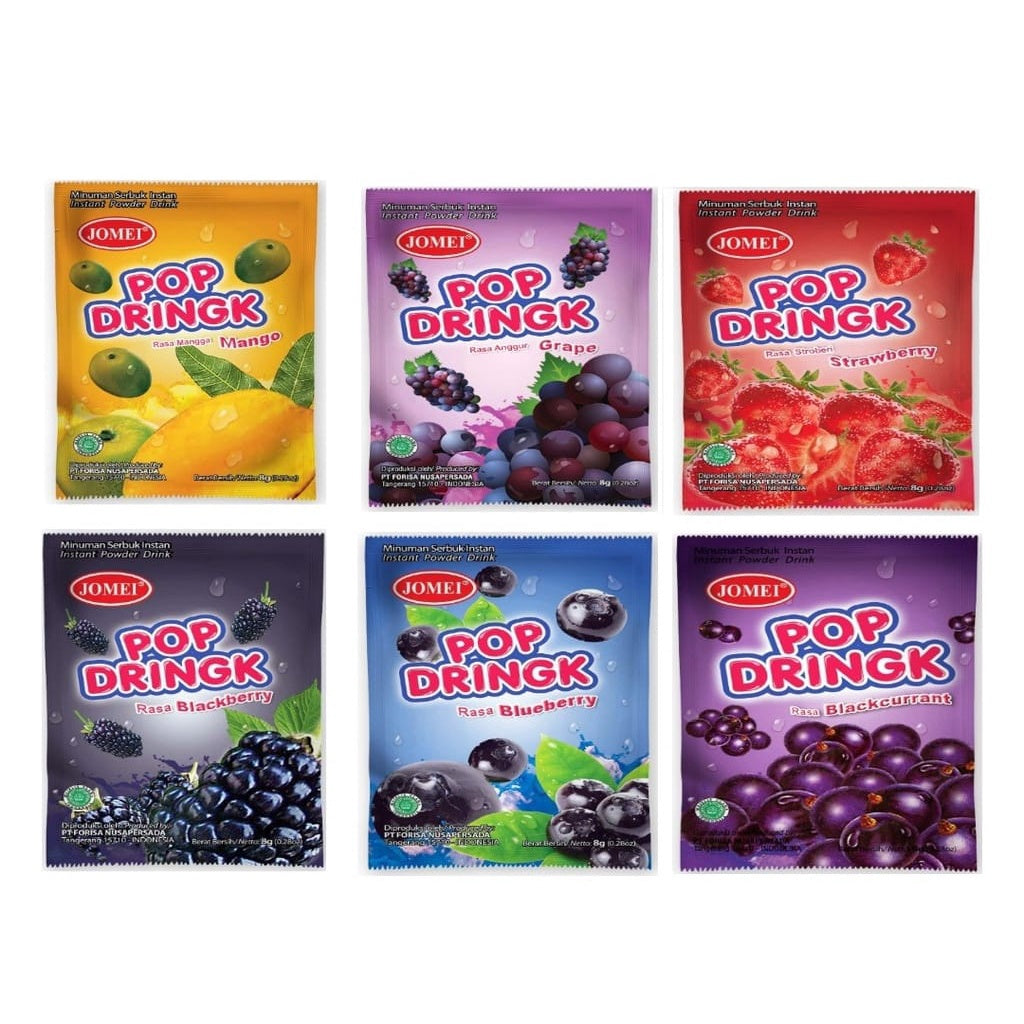 Jomei Pop Drink Powder/Serbuk Pop Drink Fruity Flavor 40pcs x 1pkt ) HALAL