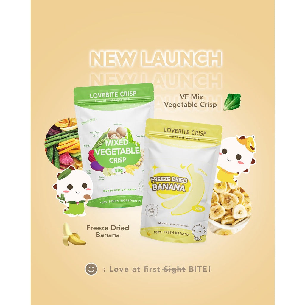 *HALAL* DRIED BANANA FREEZE DRIED PISANG KERING LOVEBITE loongyik99 1PKT 70G