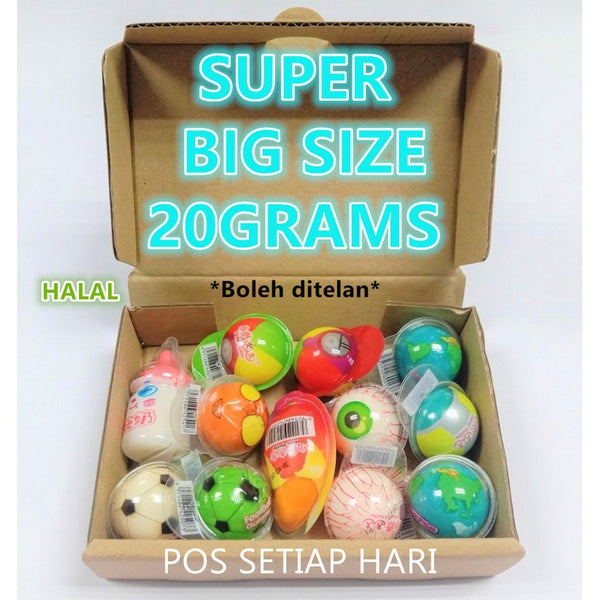 🔥20PCS🔥 SIZE BESAR Halal Mix Planet Gummy Jelly Ball Soft Candy Sour Gula Gula Viral Earth Strawberry Eyeball Squid Game