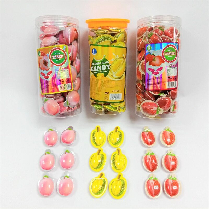 PEACH / STRAWBERRY GUMMY CANDY 60PCS HALAL JAJAN VIRAL