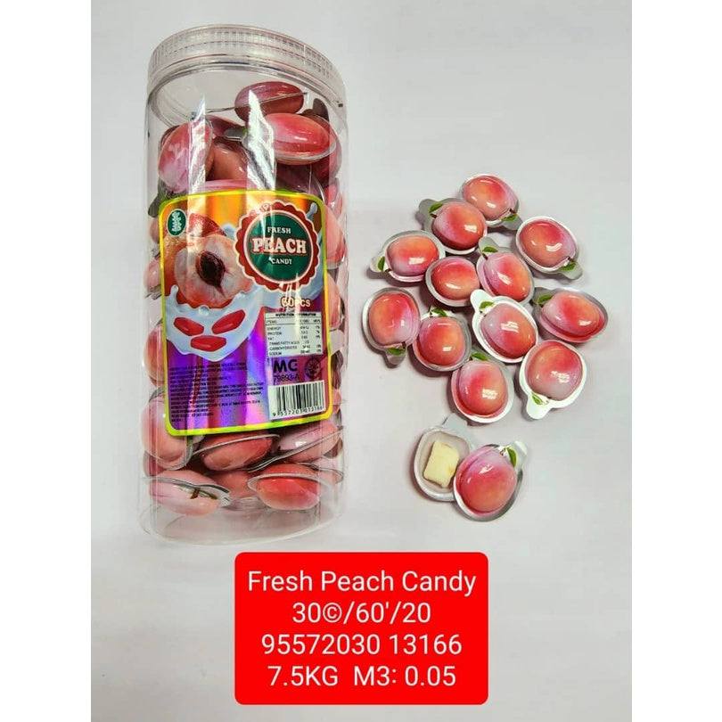 PEACH / STRAWBERRY GUMMY CANDY 60PCS HALAL JAJAN VIRAL