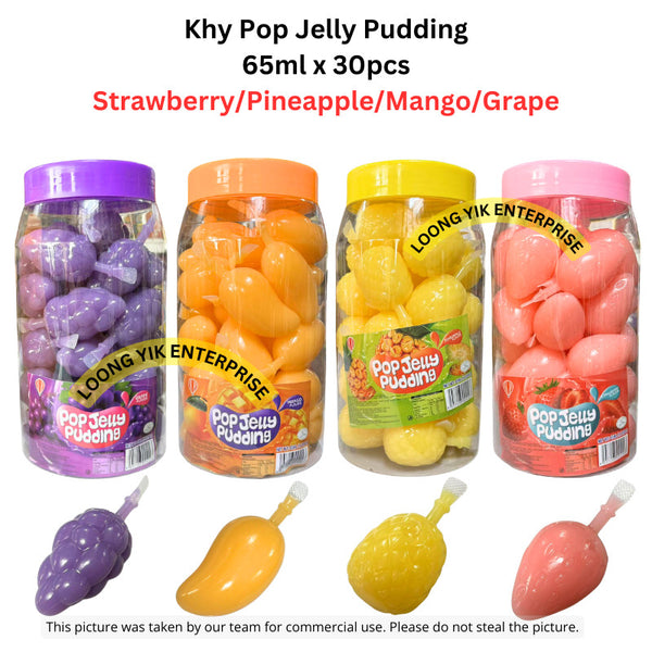 Halal Khy Pop Jelly Pudding 65ml x 30pcs Strawberry/Pineapple/Mango/Grape