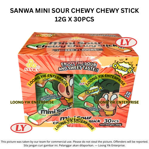 SANWA MINI SOUR CHEWY CHEWY STICK 12G X 30PCS