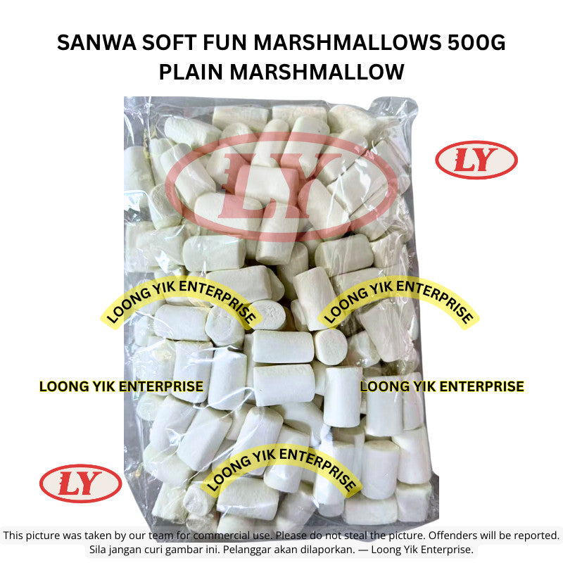 *Halal* SANWA SOFT FUN MARSHMALLOWS 500G PLAIN MARSHMALLOW Loongyik99