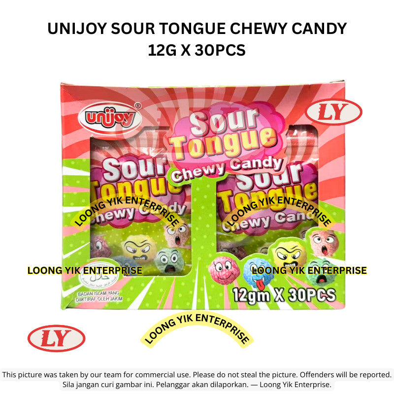 *Halal* UNIJOY Sour Tongue Chewy Candy 12g x 30pcs Gummy Murah Loongyik99