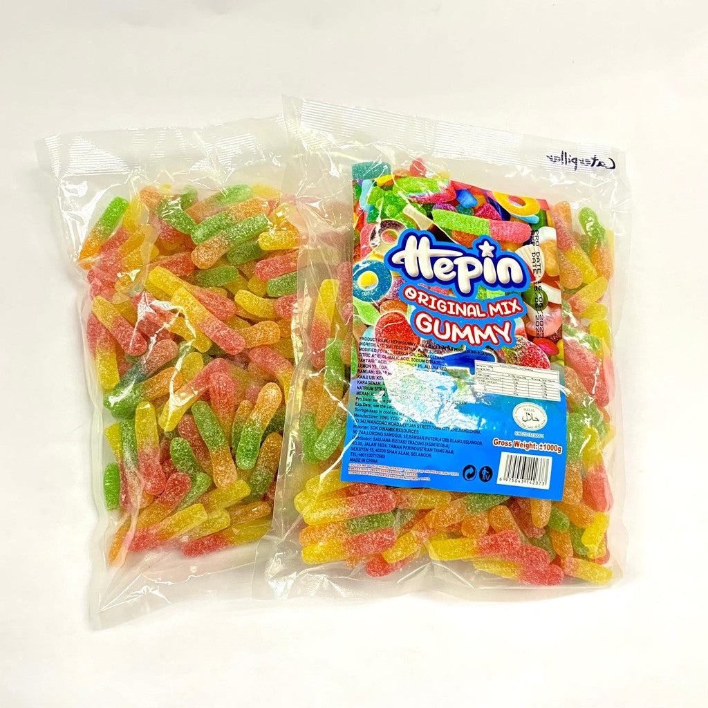 *Halal* 12Jenis 1Kg Hepin Gummy Candy Campuran Perisa Buah Animasi & Rekaan Makanan