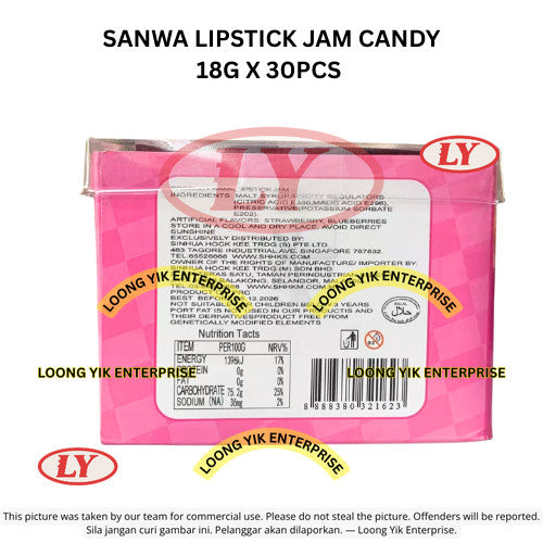 SANWA LIPSTICK JAM CANDY 18G X 30PCS