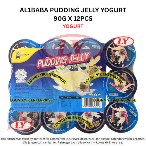 AL1BABA PUDDING JELLY YOGURT 90G X 12PCS STRAWBERRY, BLACKCURRANT, LYCHEE, YOGURT