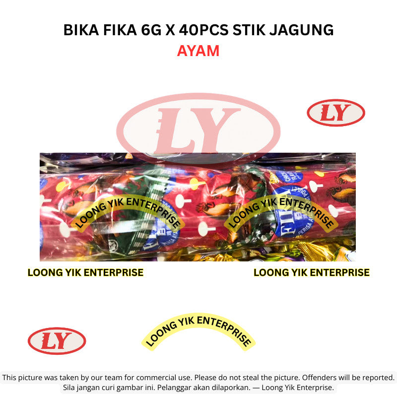 *Halal* BIKA FIKA 6G X 40PCS STIK JAGUNG SWEET CORN / CHEESE / AYAM Loongyik99