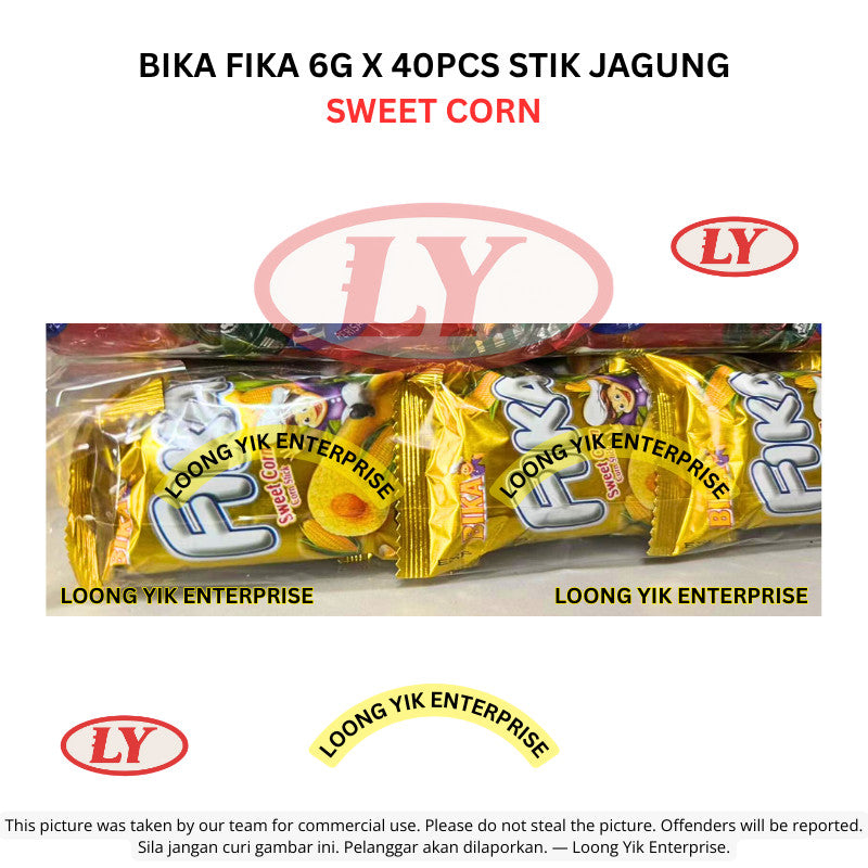 *Halal* BIKA FIKA 6G X 40PCS STIK JAGUNG SWEET CORN / CHEESE / AYAM Loongyik99