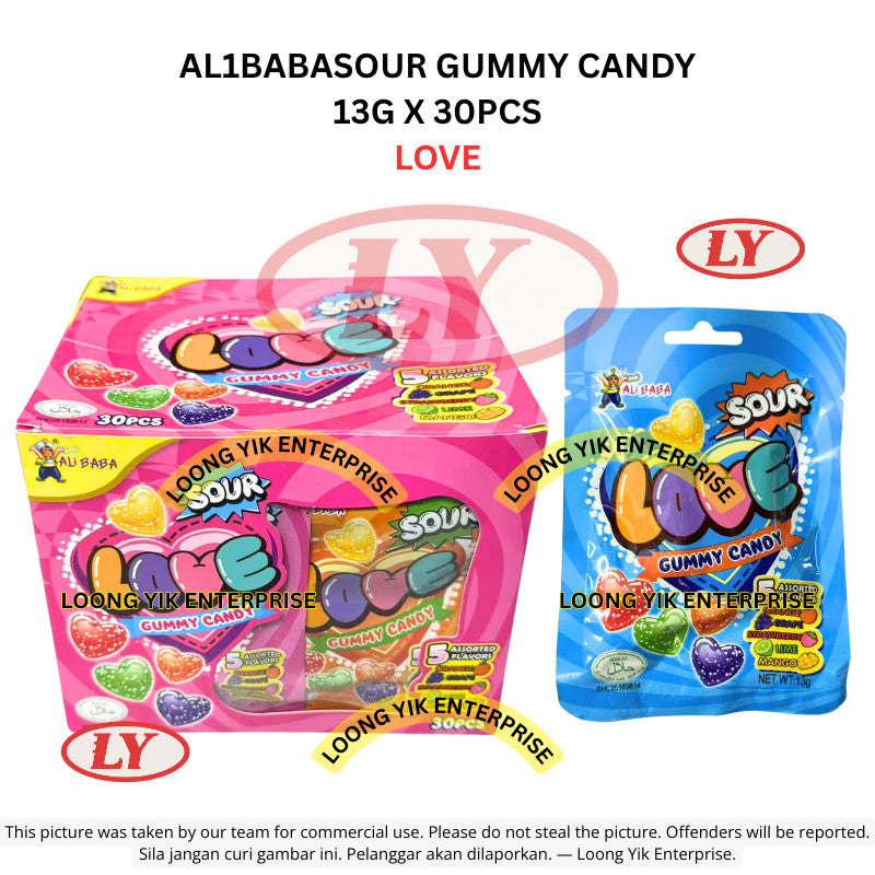*Halal* AL1BABA STAR / LOVE SOUR GUMMY CANDY 13G X 30PCS Loongyik99