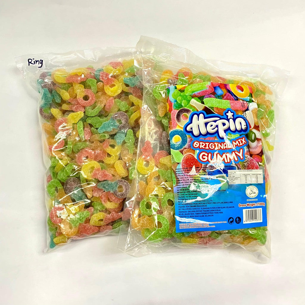*Halal* 12Jenis 1Kg Hepin Gummy Candy Campuran Perisa Buah Animasi & Rekaan Makanan