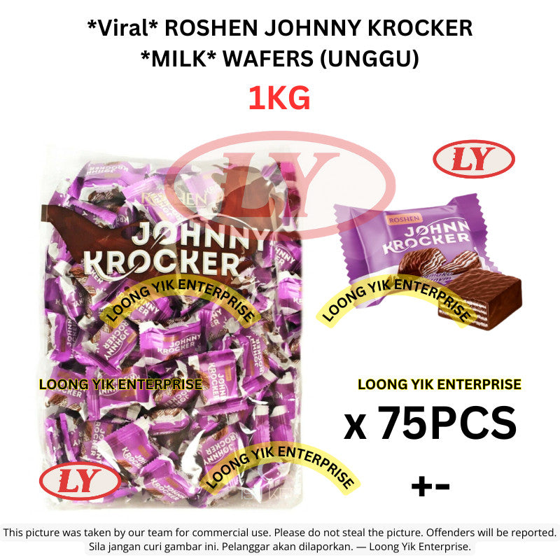 *Viral* ROSHEN JOHNNY KROCKER *CHOCO*(Merah)/*Milk*(UNGGU) WAFERS 1KG