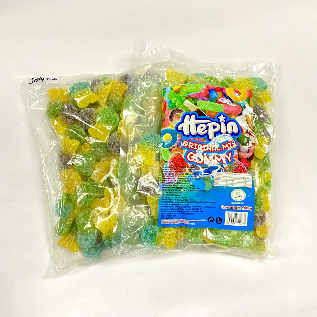 *Halal* 12Jenis 1Kg Hepin Gummy Candy Campuran Perisa Buah Animasi & Rekaan Makanan