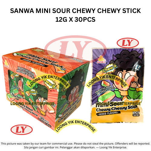 SANWA MINI SOUR CHEWY CHEWY STICK 12G X 30PCS