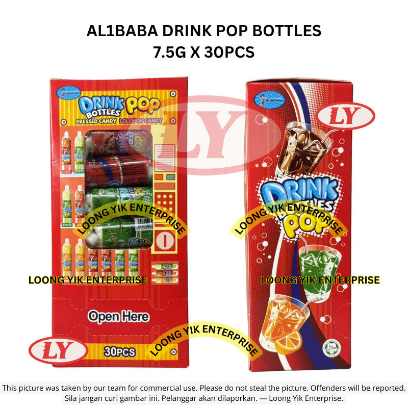 AL1BABA DRINK POP BOTTLESD CANDY 7.5G X 30PCS