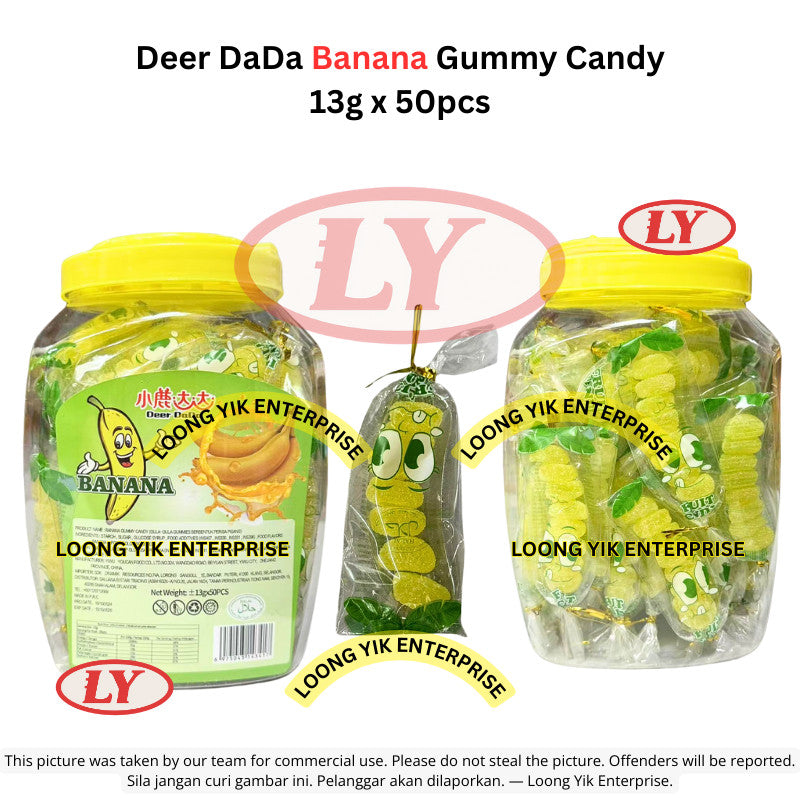 Halal Deer DaDa Banana / Strawberry Gummy Candy 13g x 50pcs