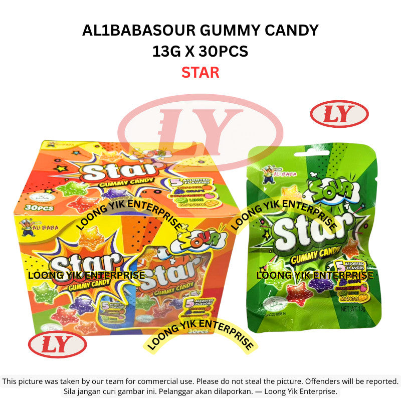 *Halal* AL1BABA STAR / LOVE SOUR GUMMY CANDY 13G X 30PCS Loongyik99