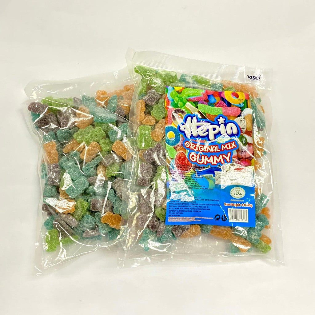 *Halal* 12Jenis 1Kg Hepin Gummy Candy Campuran Perisa Buah Animasi & Rekaan Makanan