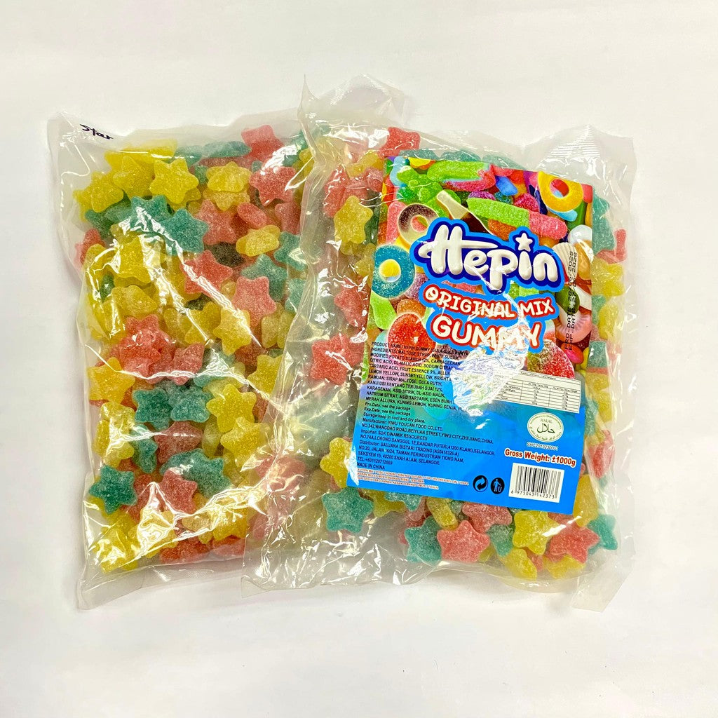 *Halal* 12Jenis 1Kg Hepin Gummy Candy Campuran Perisa Buah Animasi & Rekaan Makanan
